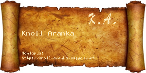 Knoll Aranka névjegykártya